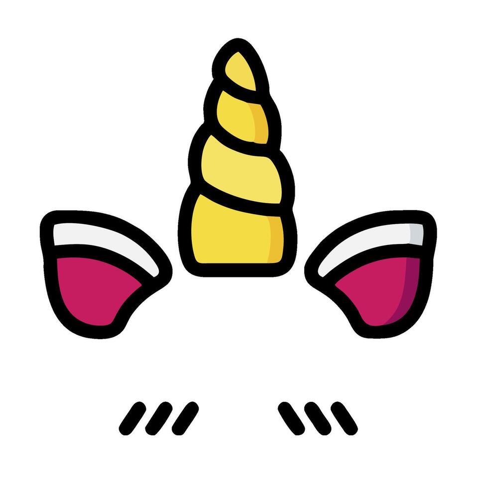 A cartoon unicorn head with pink ears vector
