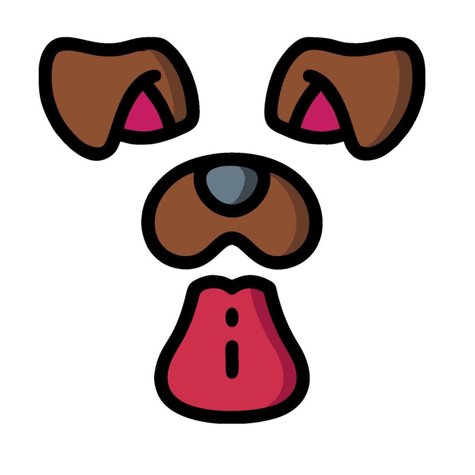 Dog face with tongue out illustration vector