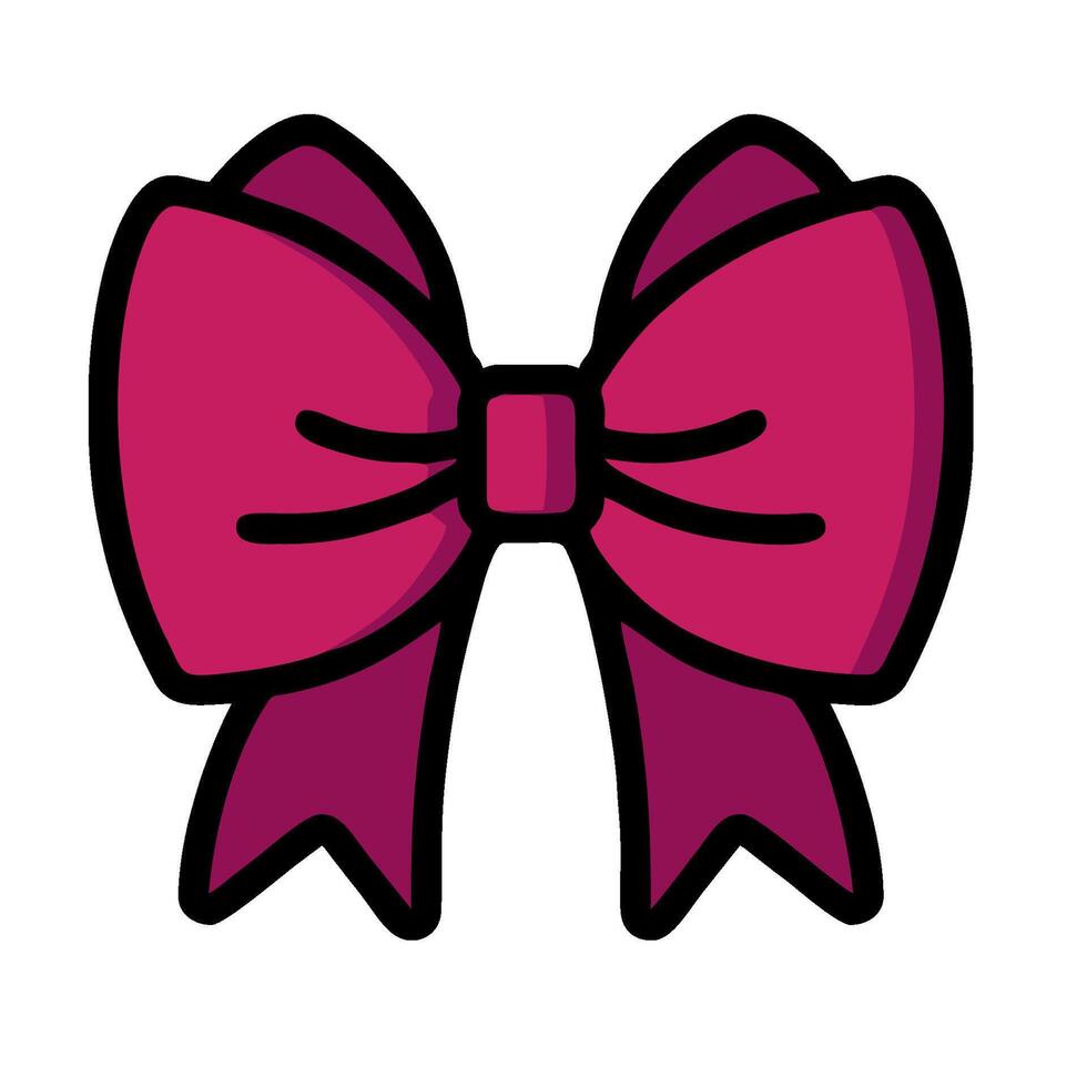 A pink bow with a ribbon on it vector
