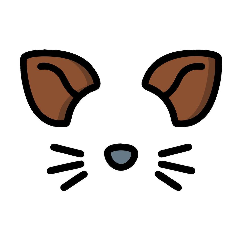 A cartoon cat's face with ears and a nose vector