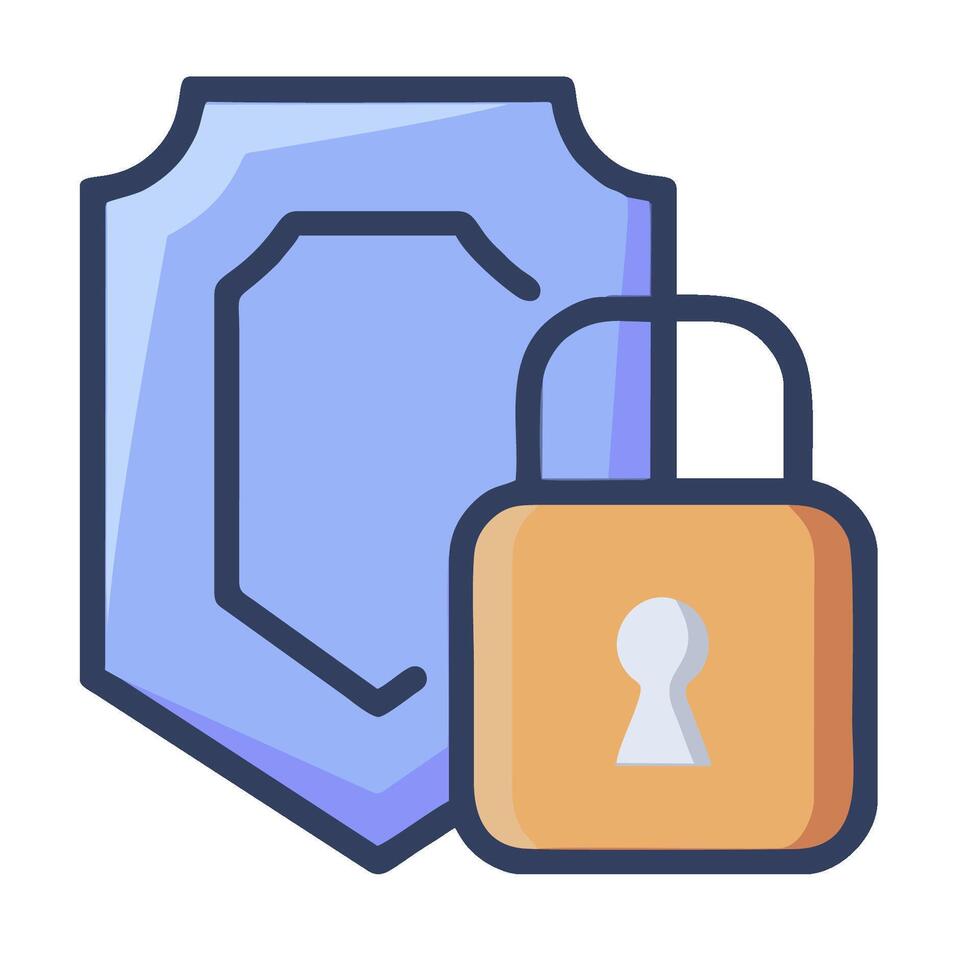 A shield and padlock icon vector