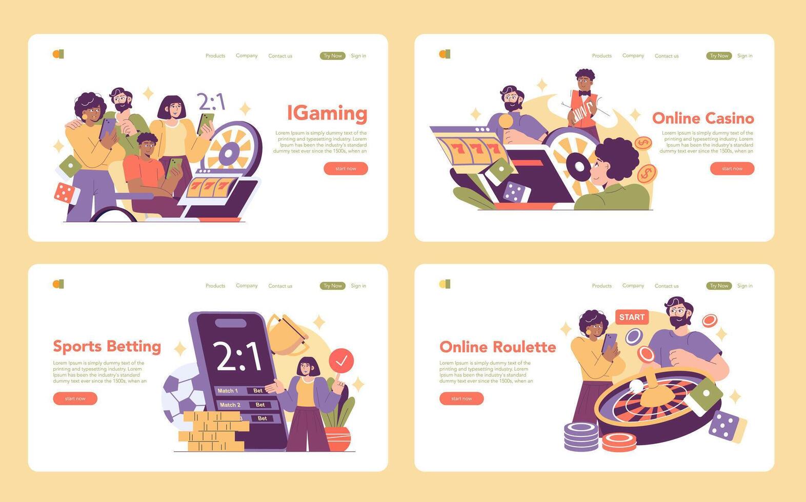 Igaming. Flat Illustration vector