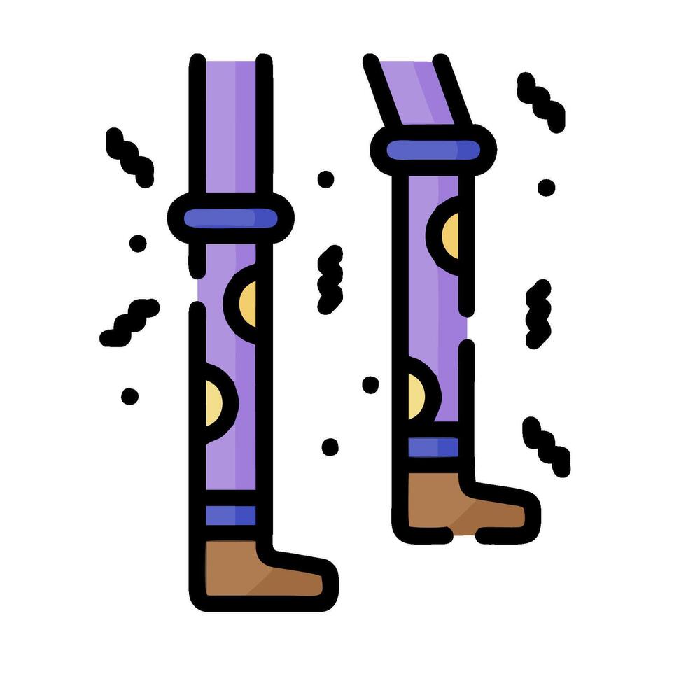 A pair of purple boots with a moon on them vector