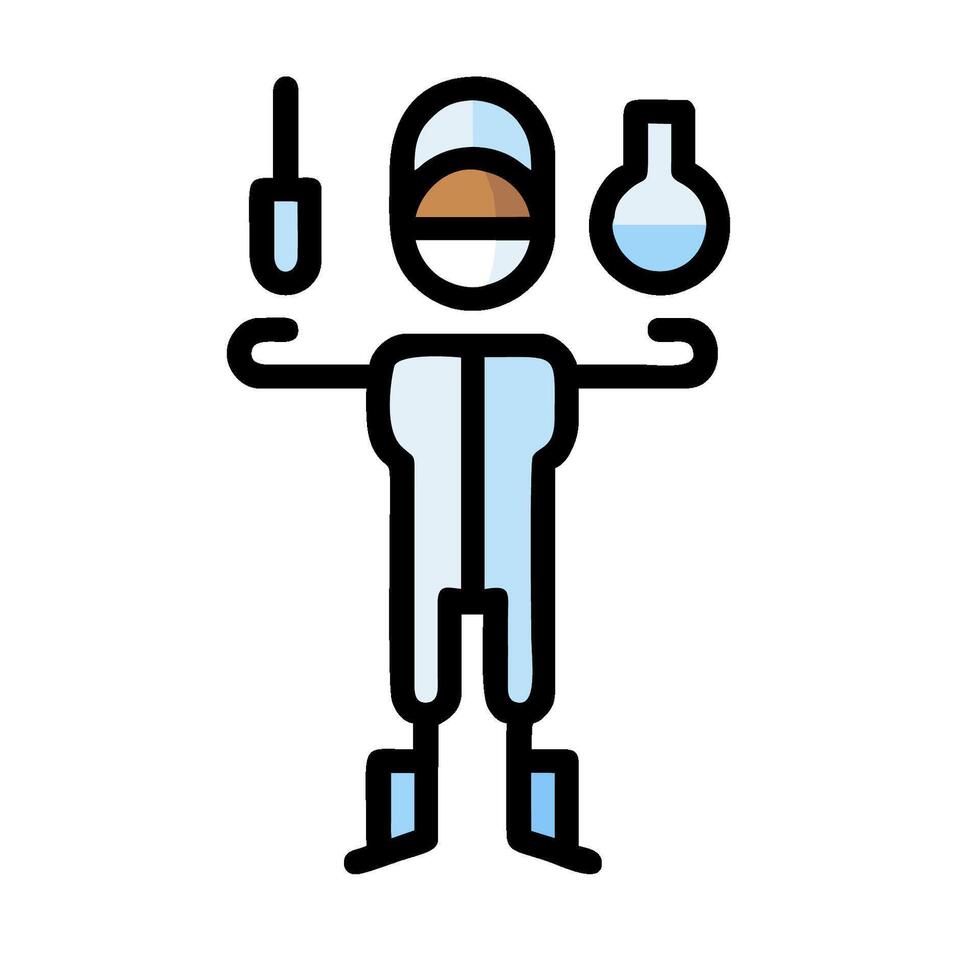 A man in a lab coat holding a test tube vector