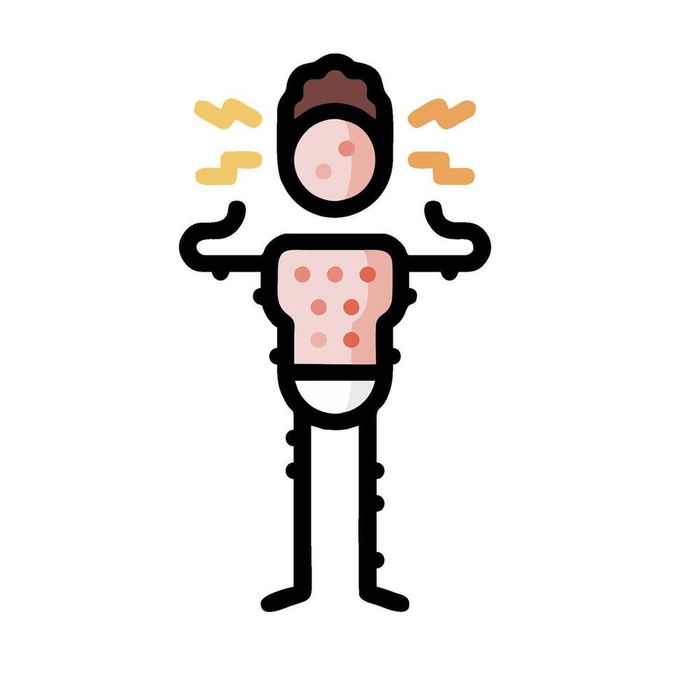 A man with a rash on his body vector