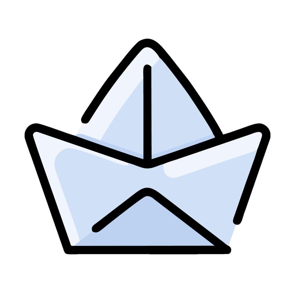 Paper boat icon illustration vector
