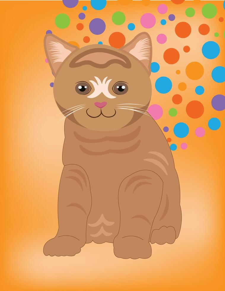 brown cat art design illustration vector
