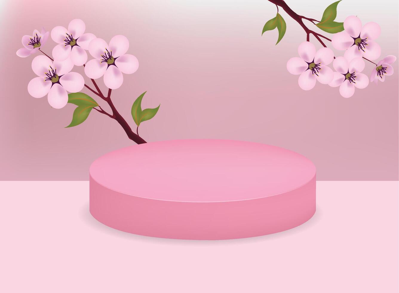 pink cherry blossom background vector