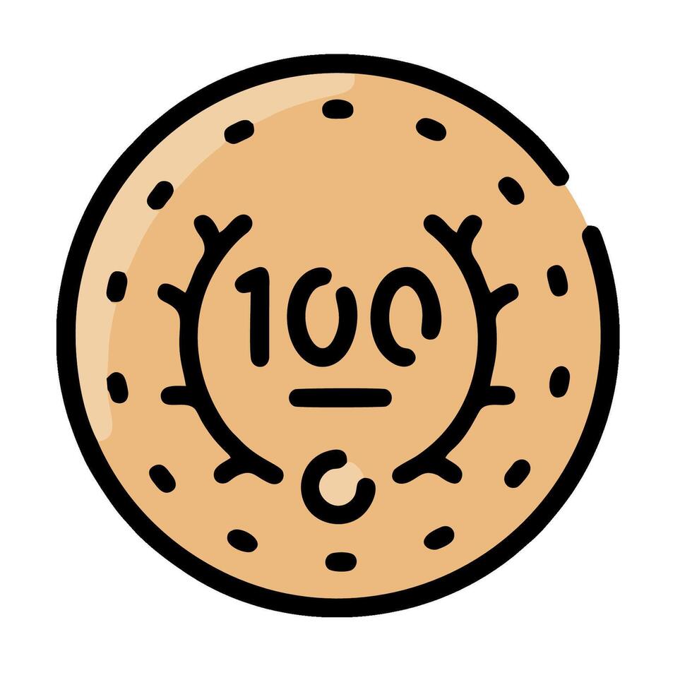 A 100c coin icon on a white background vector