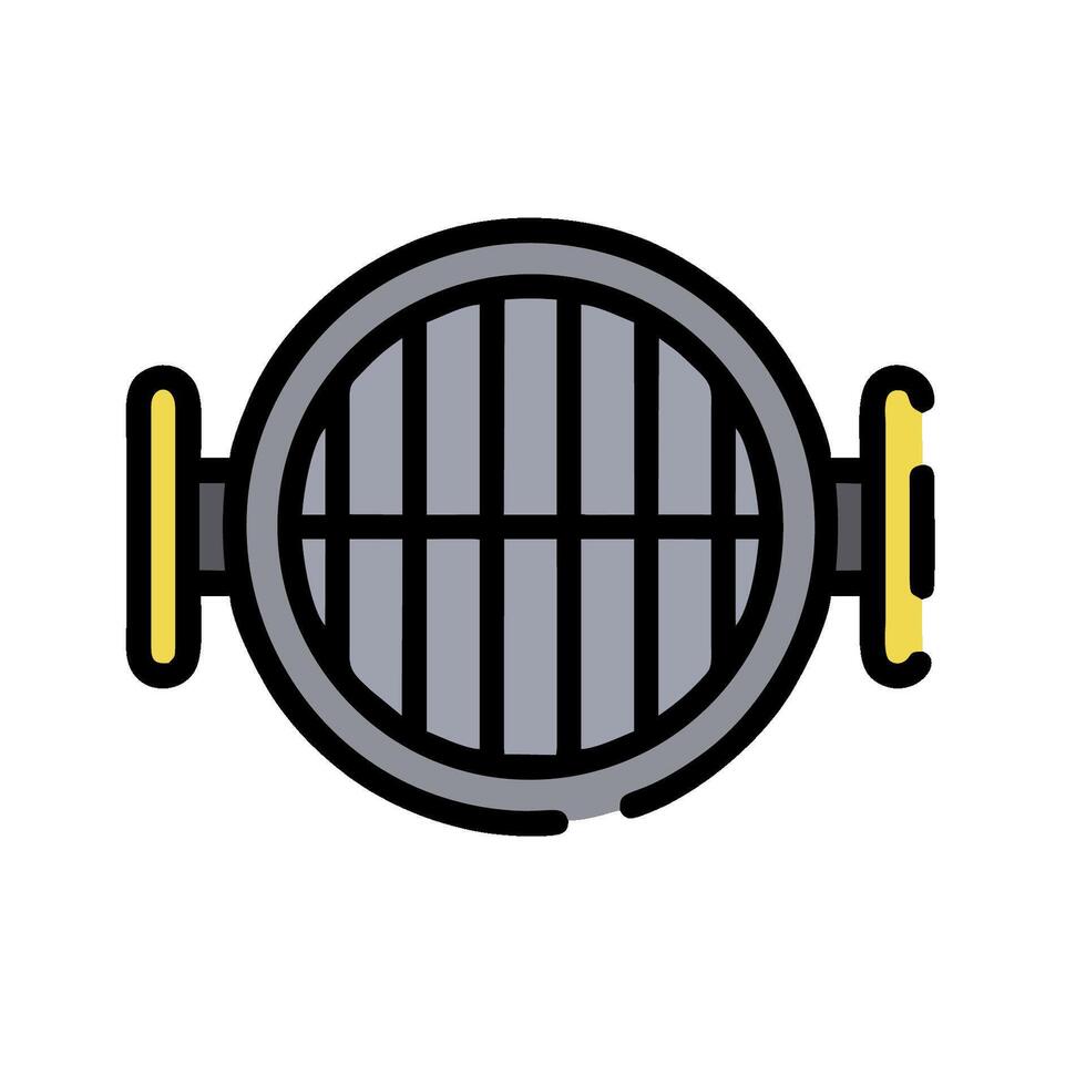 A black and yellow grill on a white background vector