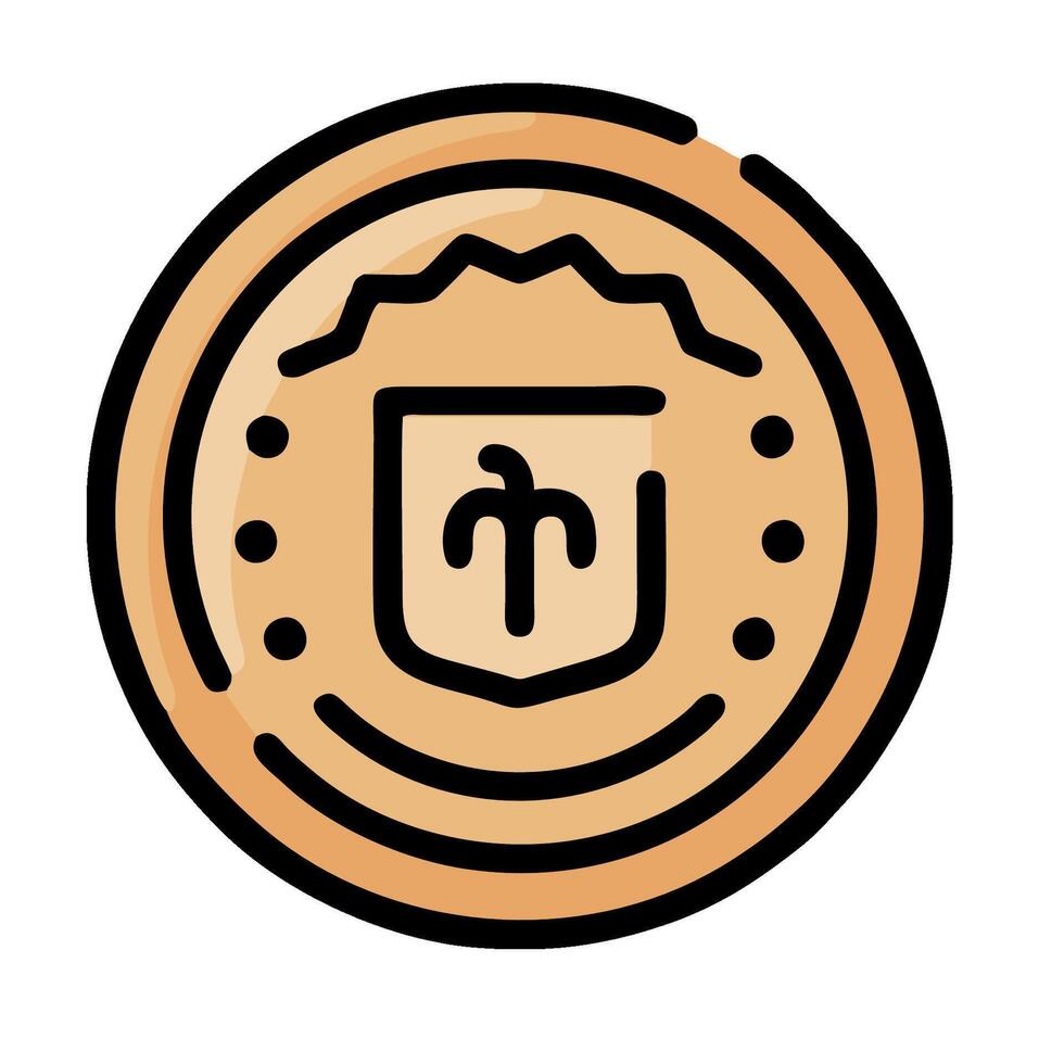 A coin with a shield on it vector