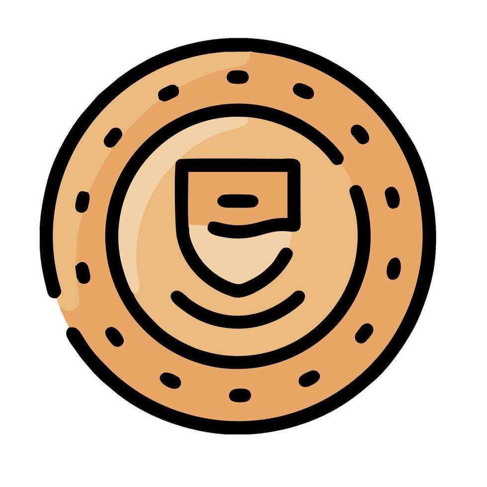 A coin with a face on it vector