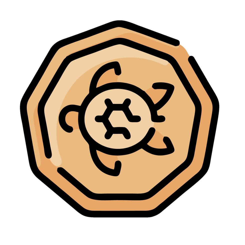 A coin with a turtle on it vector