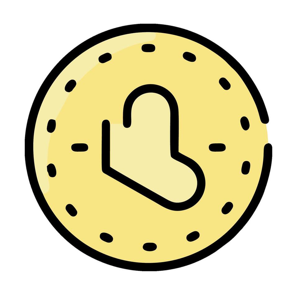 A yellow coin with a hand on it vector