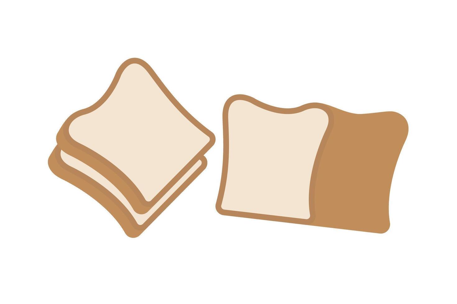 Cut white bread icon. vector