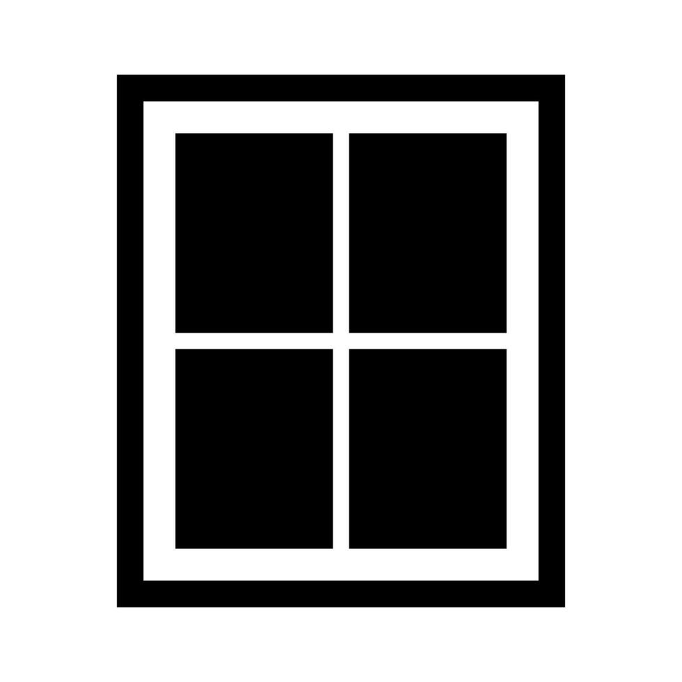 4 pane window silhouette. vector