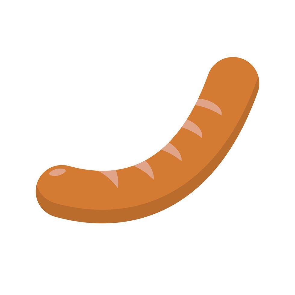 Flat design grilled sausage vector