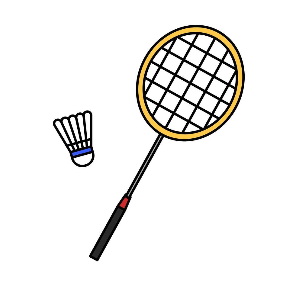 Badminton Racket and Shuttlecock icon vector