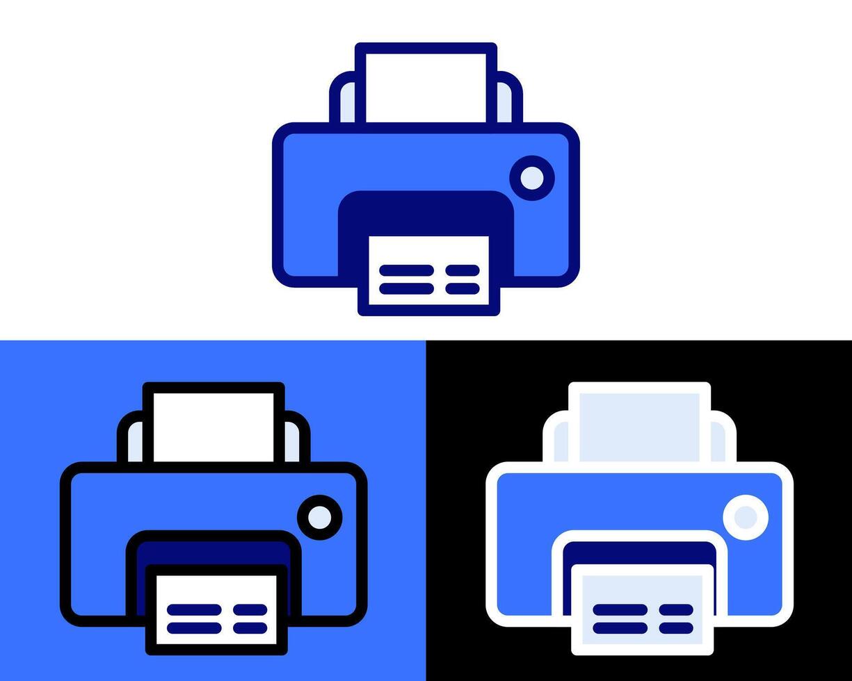 A detailed depiction of a modern printer, showcasing its sleek design and functionality, ideal for office, home, and professional printing needs vector