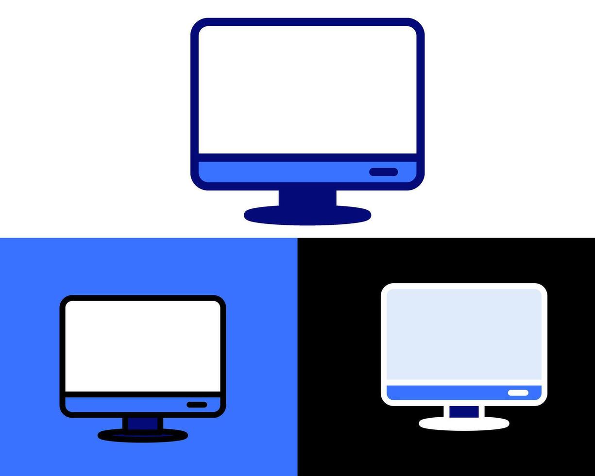 illustration highlights a widescreen monitor, ideal for content focused on gaming, graphic design, or professional workspaces vector