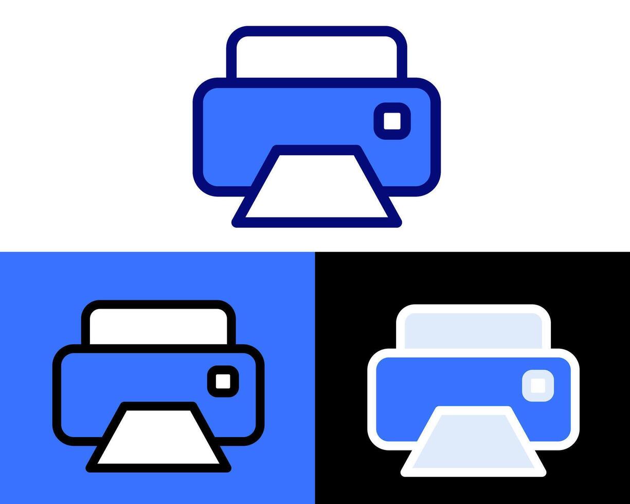 illustration of a printer, highlighting its compact form and essential role in digital printing and document management vector
