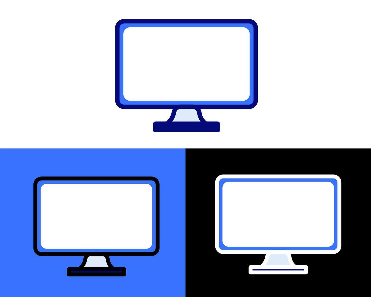illustration of a monitor in a designer's workspace, showcasing its importance for digital art, editing, or graphic design vector