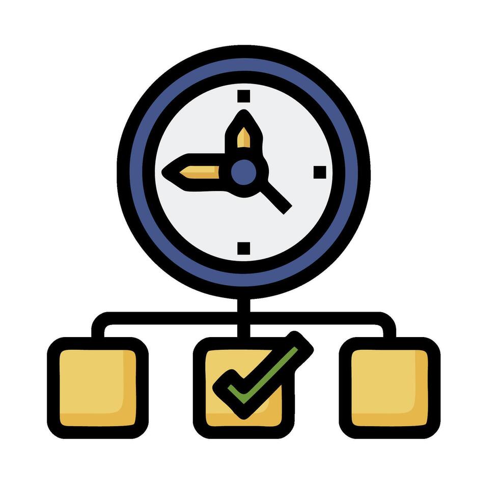 A clock and check boxes on a white background vector