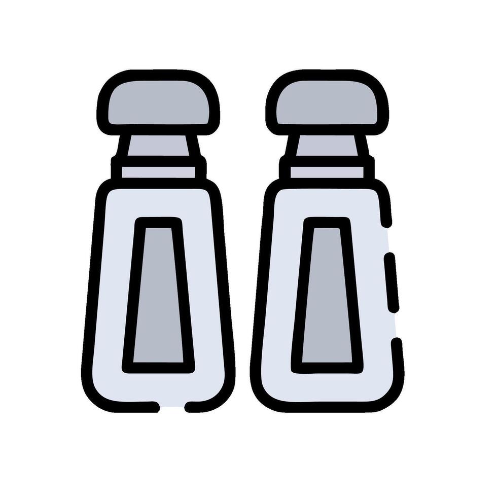 Two salt shakers on a white background vector