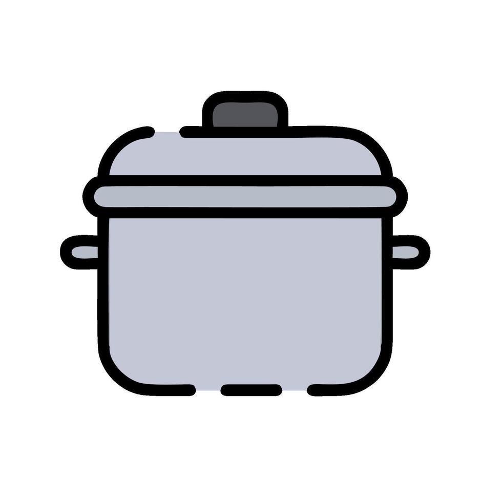 A pot with a lid on a white background vector