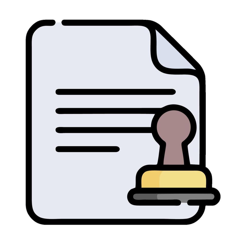 A document with a stamp on it and a stamp vector