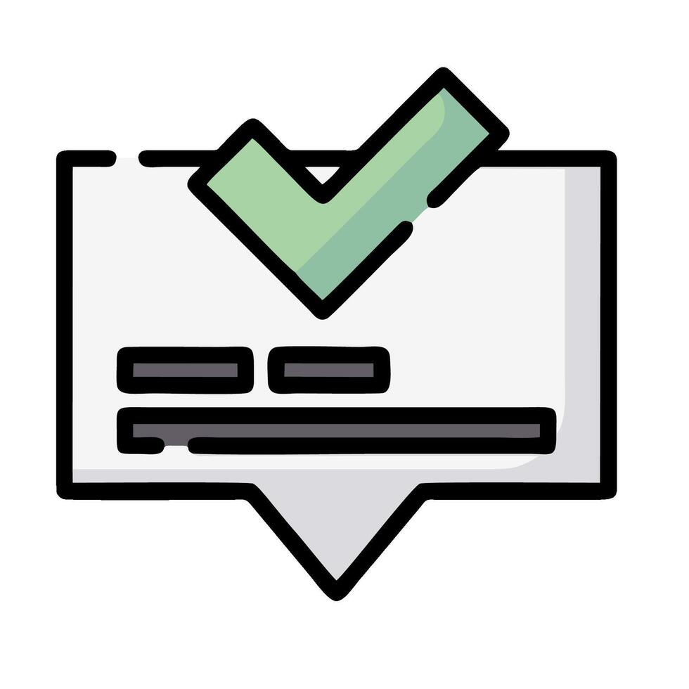 A check mark on a paper document vector