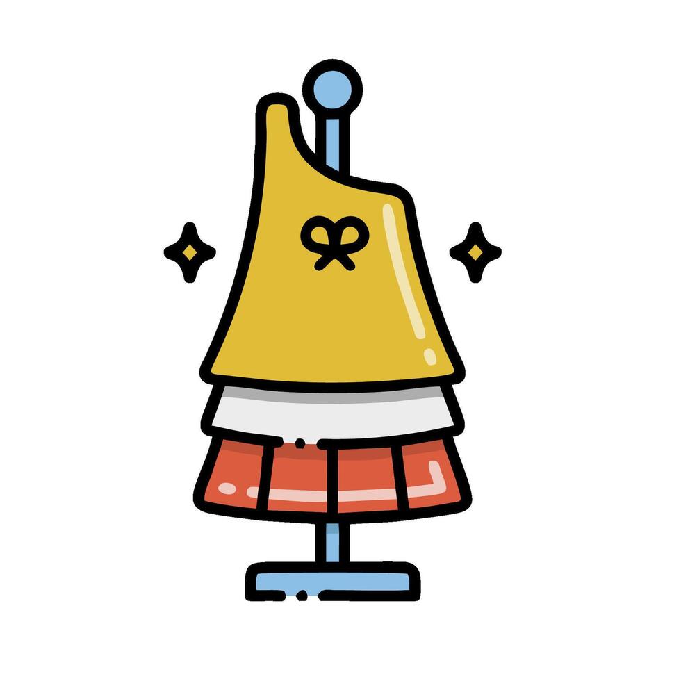 A dress on a stand with a bow on it vector