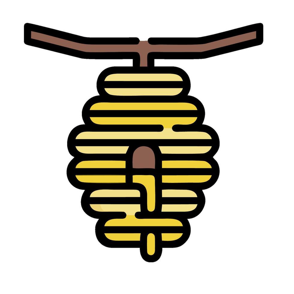 A bee hive with a yellow and black design vector