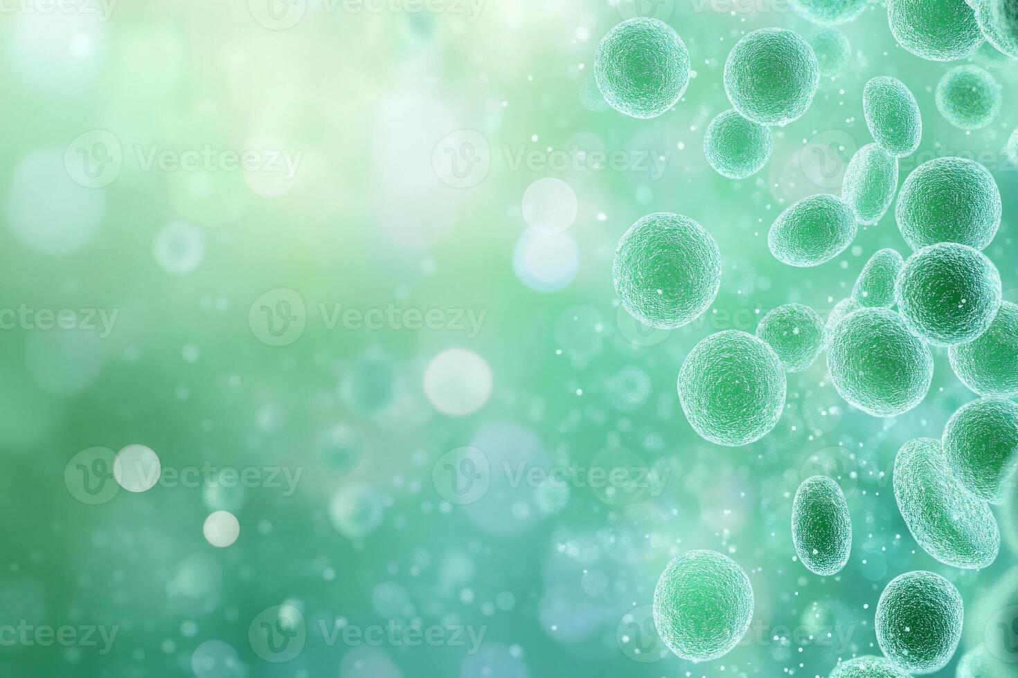 Close-up view of bacteria under a microscope with soft lighting showcasing detailed cellular structures photo