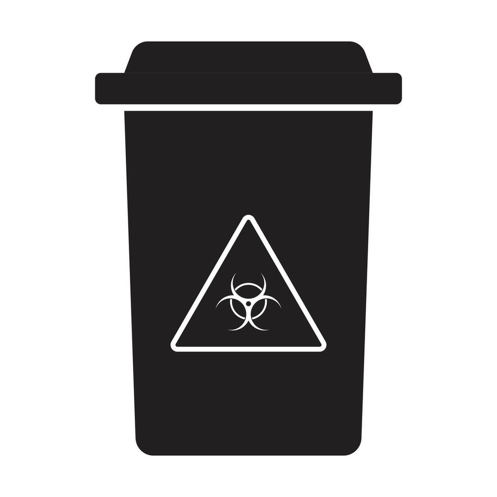biohazard bin icon on white background vector