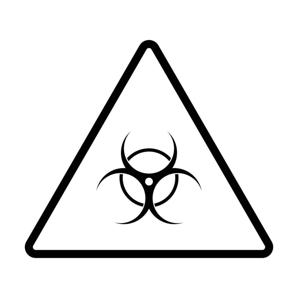 Biohazard triangle warning sign vector