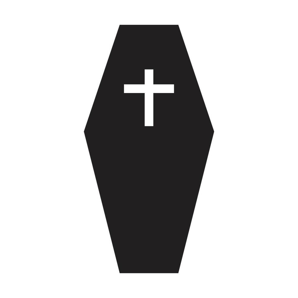 Coffin icon on white background vector