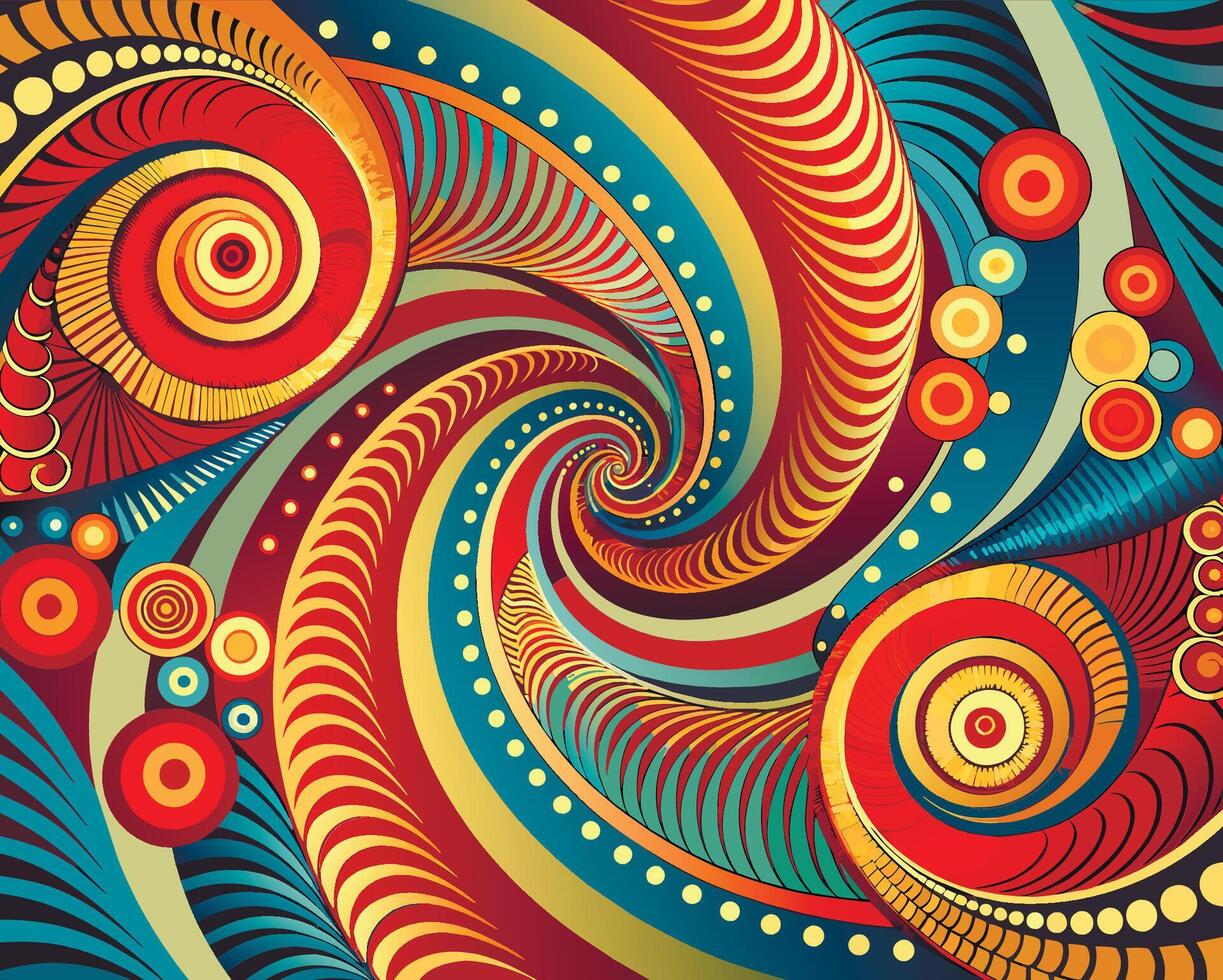Colorful psychedelic background with swirls and swirls vector