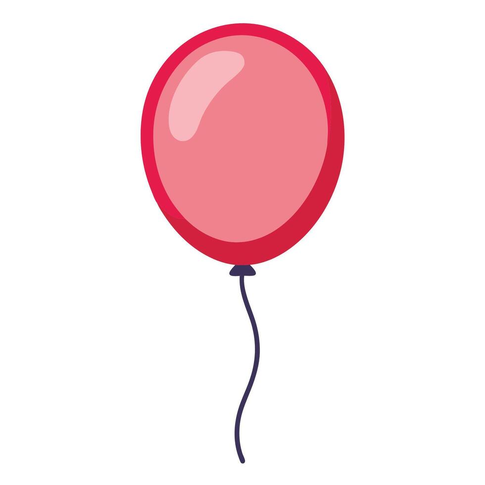 A red balloon with a blue string vector