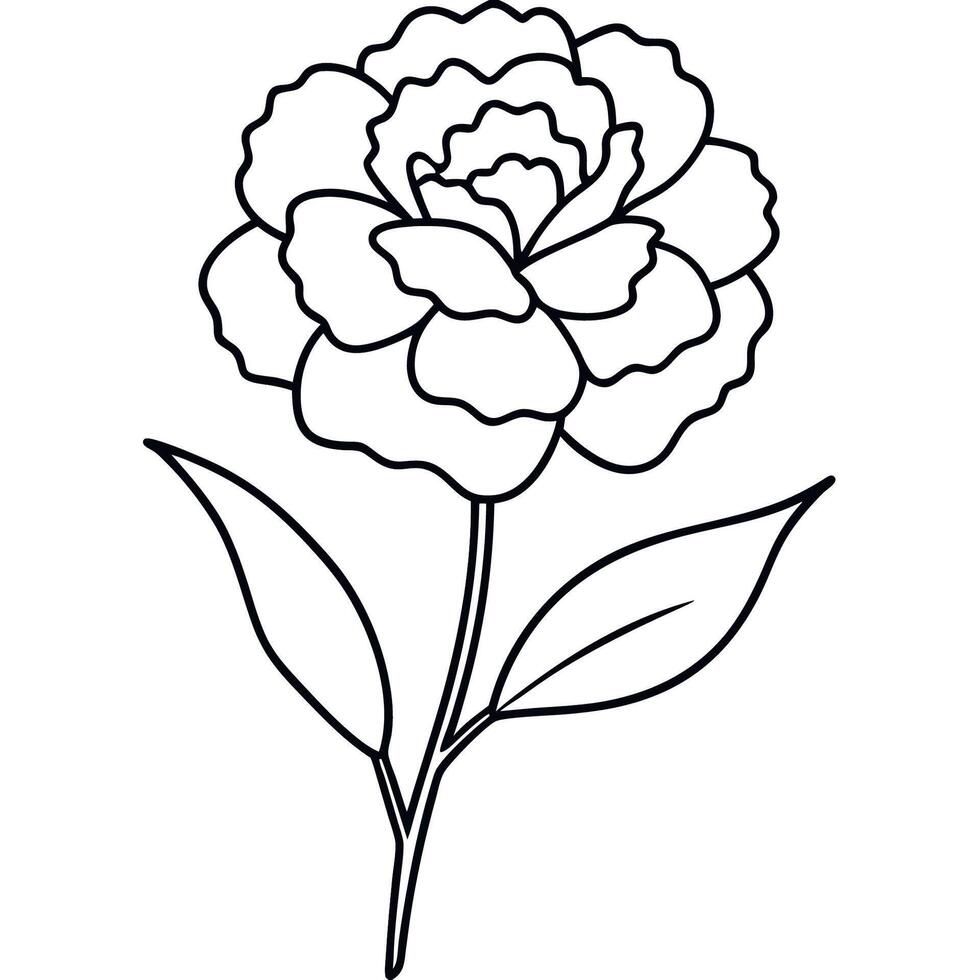 A flower coloring page with a single flower vector