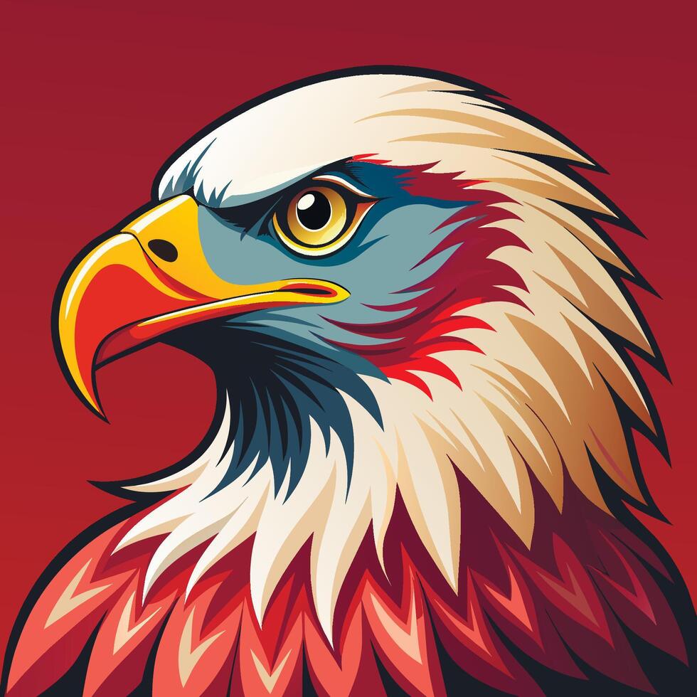 The head of an eagle is shown in this illustration vector