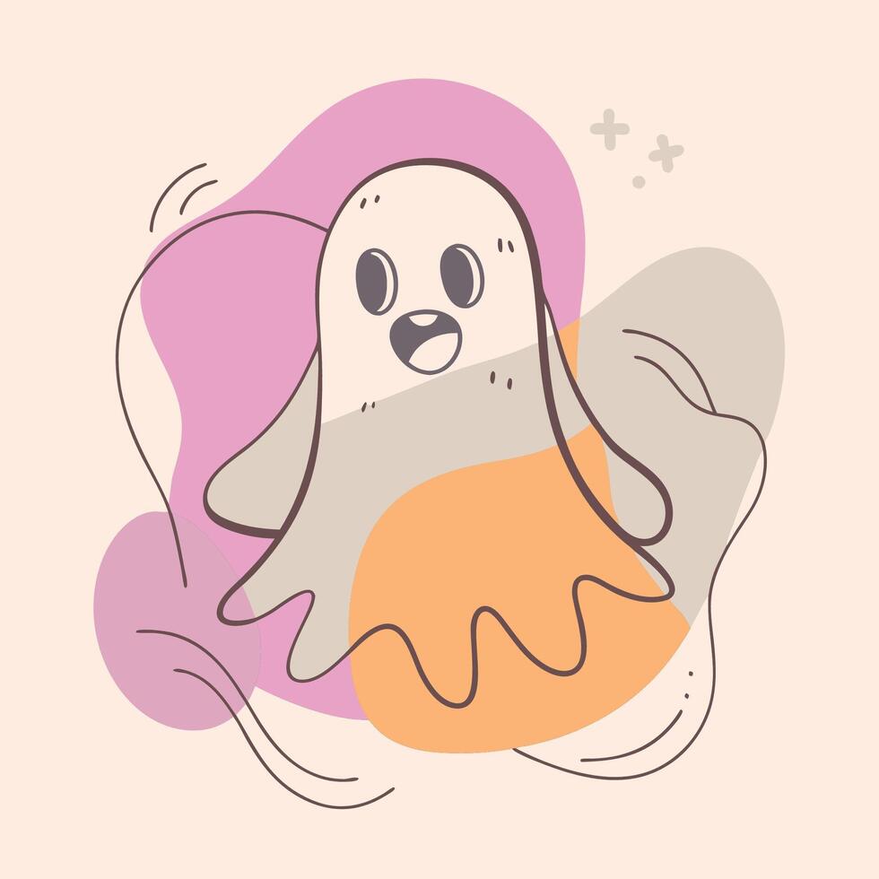 A cartoon ghost with a smile on its face vector