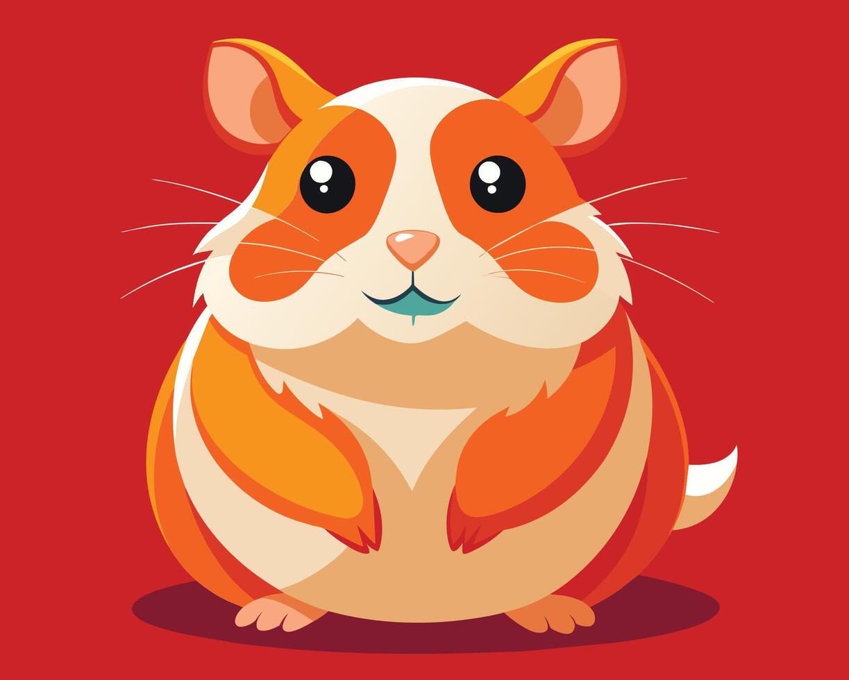 A cartoon hamster on a red background vector