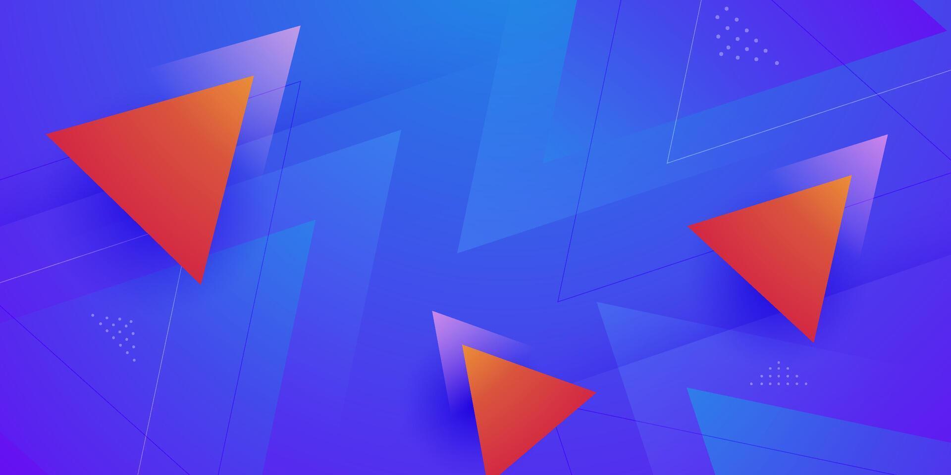 Abstract colorful blue and orange triangle geometric pattern design. Modern overlap papercut futuristic background illustration. vector