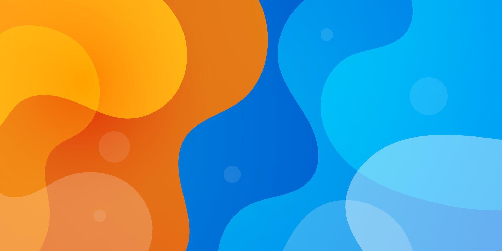 Abstract orange and blue 3D background with fluid pattern gradient color. Elegant design trendy background. vector