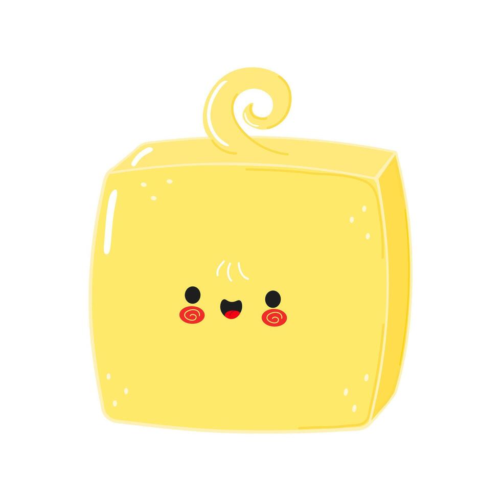 Butter character. hand drawn cartoon kawaii character illustration icon. Isolated on white background. Butter character concept vector