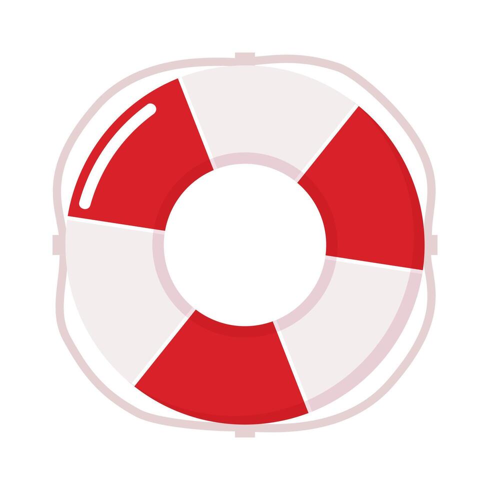 Lifebuoy isolated on white background. Realistic red and white lifebuoy. Emergency, safety object. illustration. vector