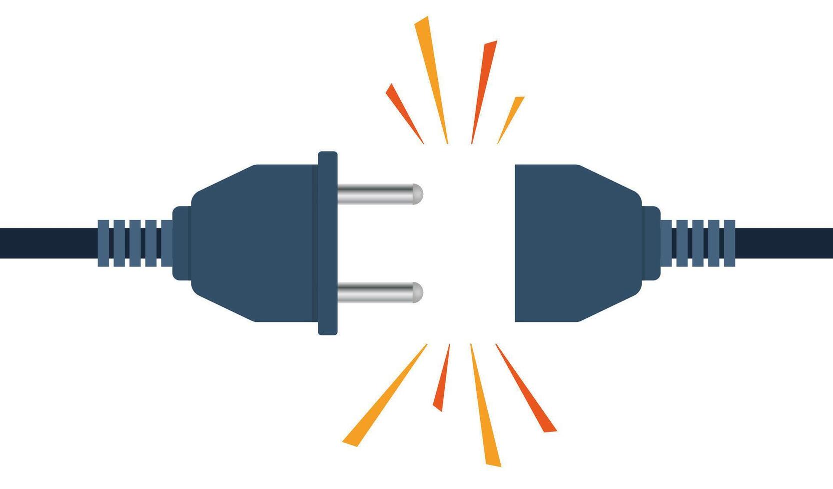 Electric socket and plug. European type of electric equipment. Power socket with cable. Connection and disconnection concept. illustration. vector