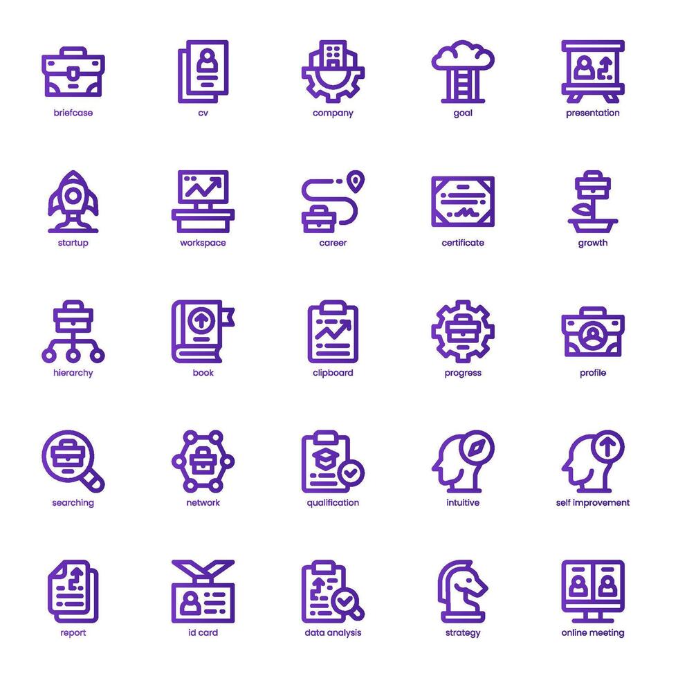 Job Promotion icon pack for your website, mobile, presentation, and logo design. Job Promotion icon basic line gradient design. graphics illustration and editable stroke. vector