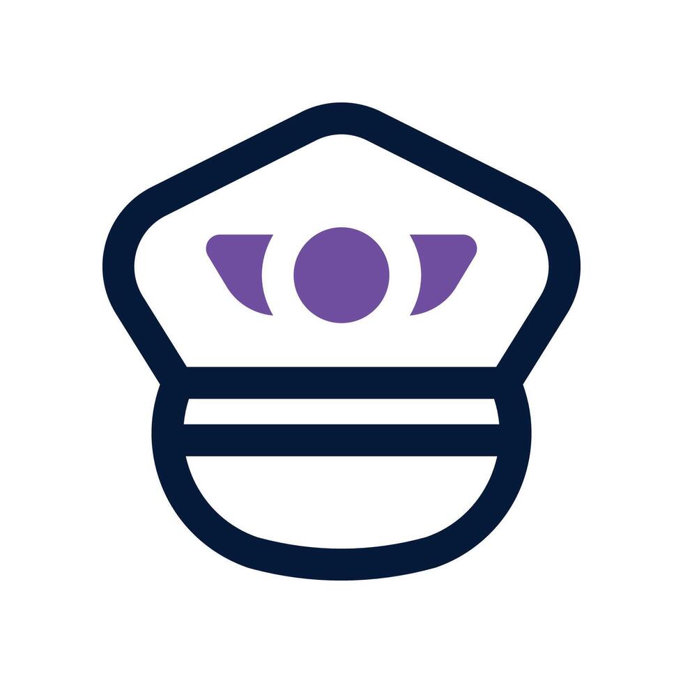 pilot hat icon. dual tone icon for your website, mobile, presentation, and logo design. vector
